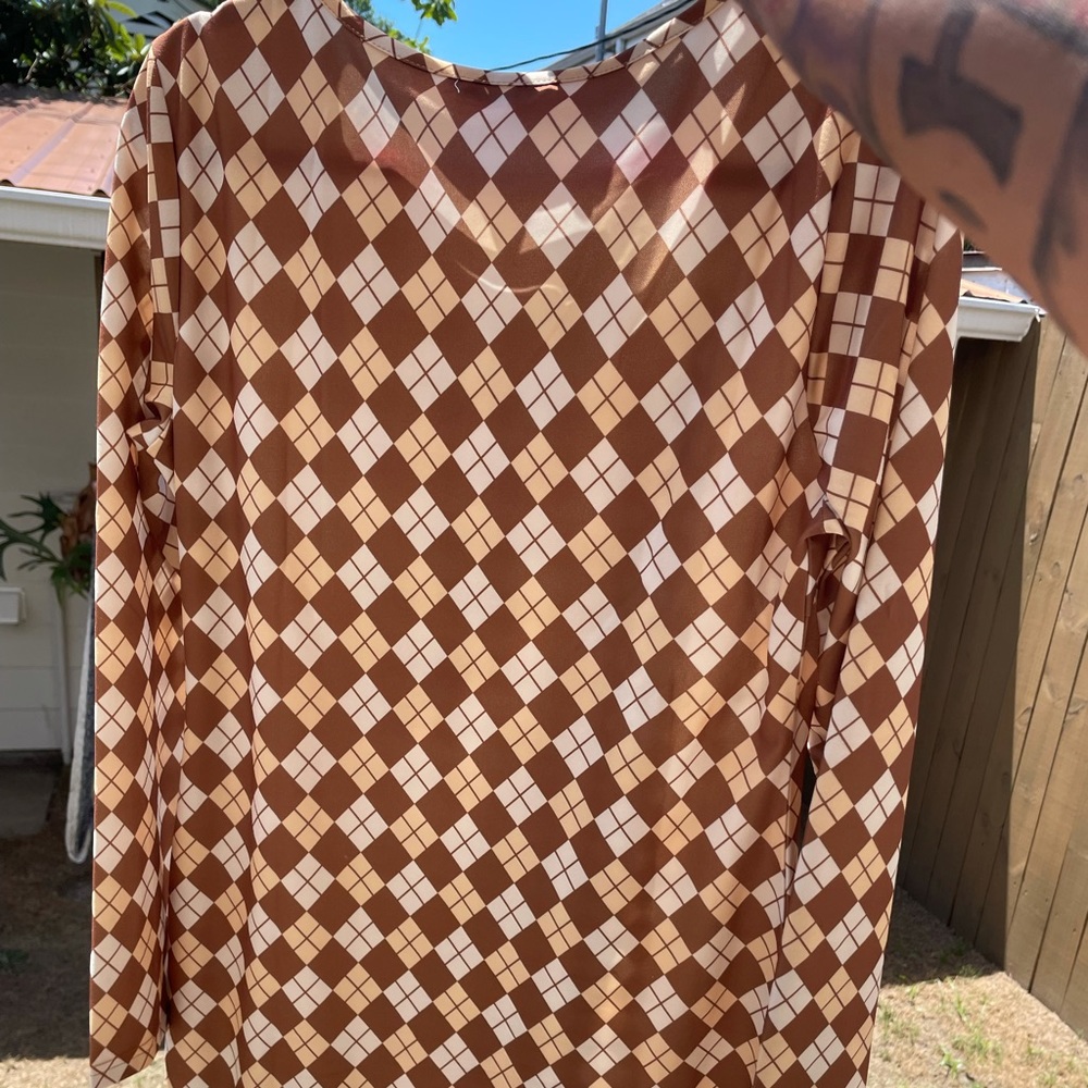 Nude brown midi dress